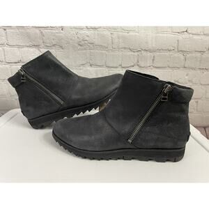 SOREL Women's Harlow Chelsea Black Waterproof Leather Ankle US 11